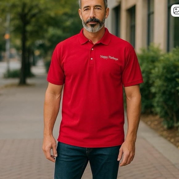 Men’s Christmas Polo Shirt by Gildan Activewear Says Happy Holidays Size XL - Picture 1 of 6